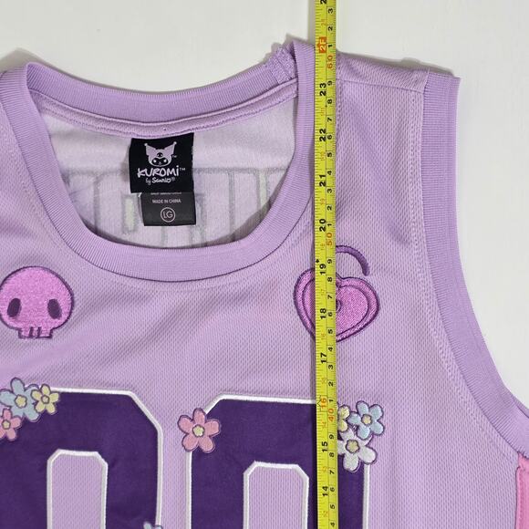 Sanrio Kuromi Embroidered Women's Cropped Basketball Jersey Size L - Picture 6 of 7